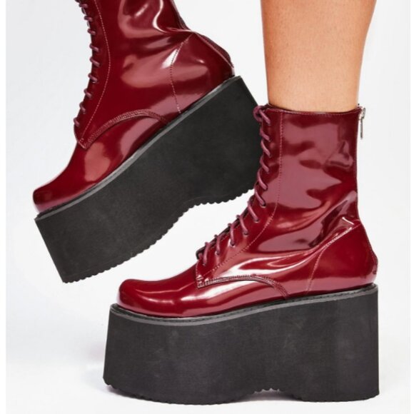 Privileged/BURGUNDY MELISSA PLATFORM BOOTS - Picture 1 of 6